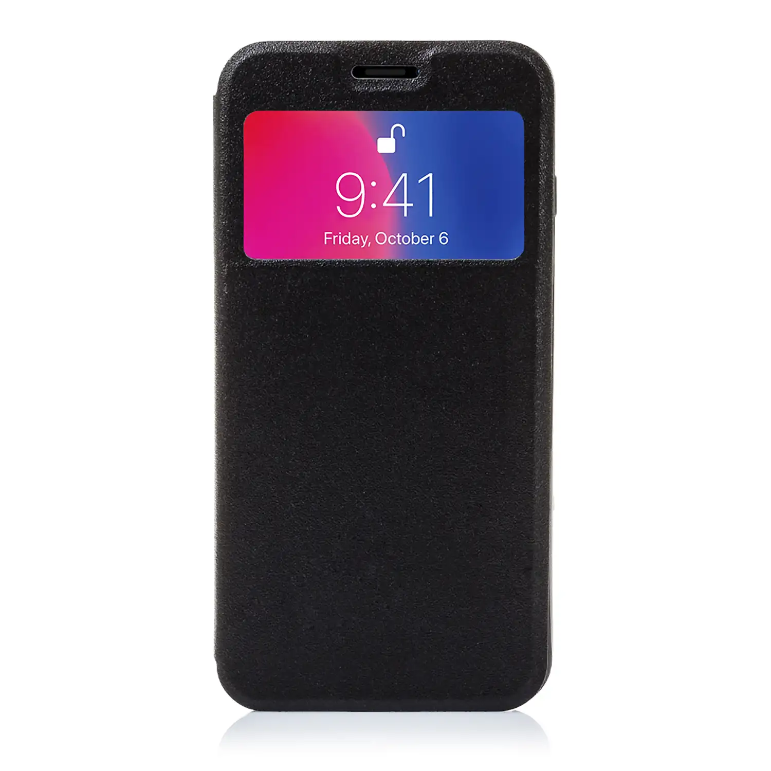 FUNDA LIBRO CON VENTANA CIERRE MAGNÉTICO IPHONE X