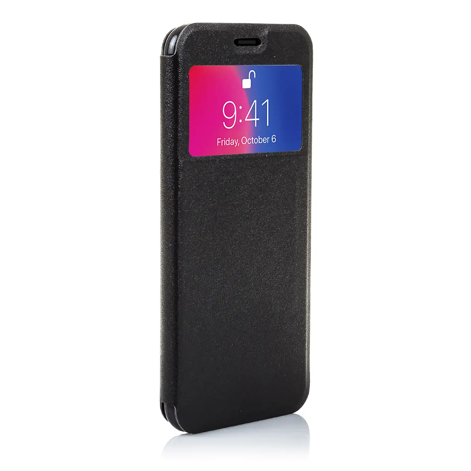 FUNDA LIBRO CON VENTANA CIERRE MAGNÉTICO IPHONE X