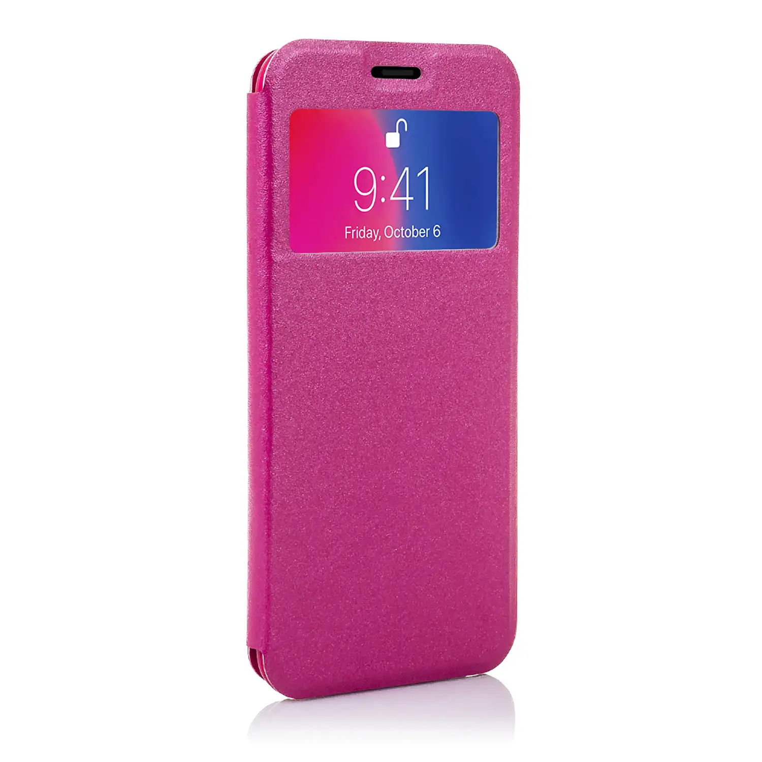 FUNDA LIBRO CON VENTANA CIERRE MAGNÉTICO IPHONE X