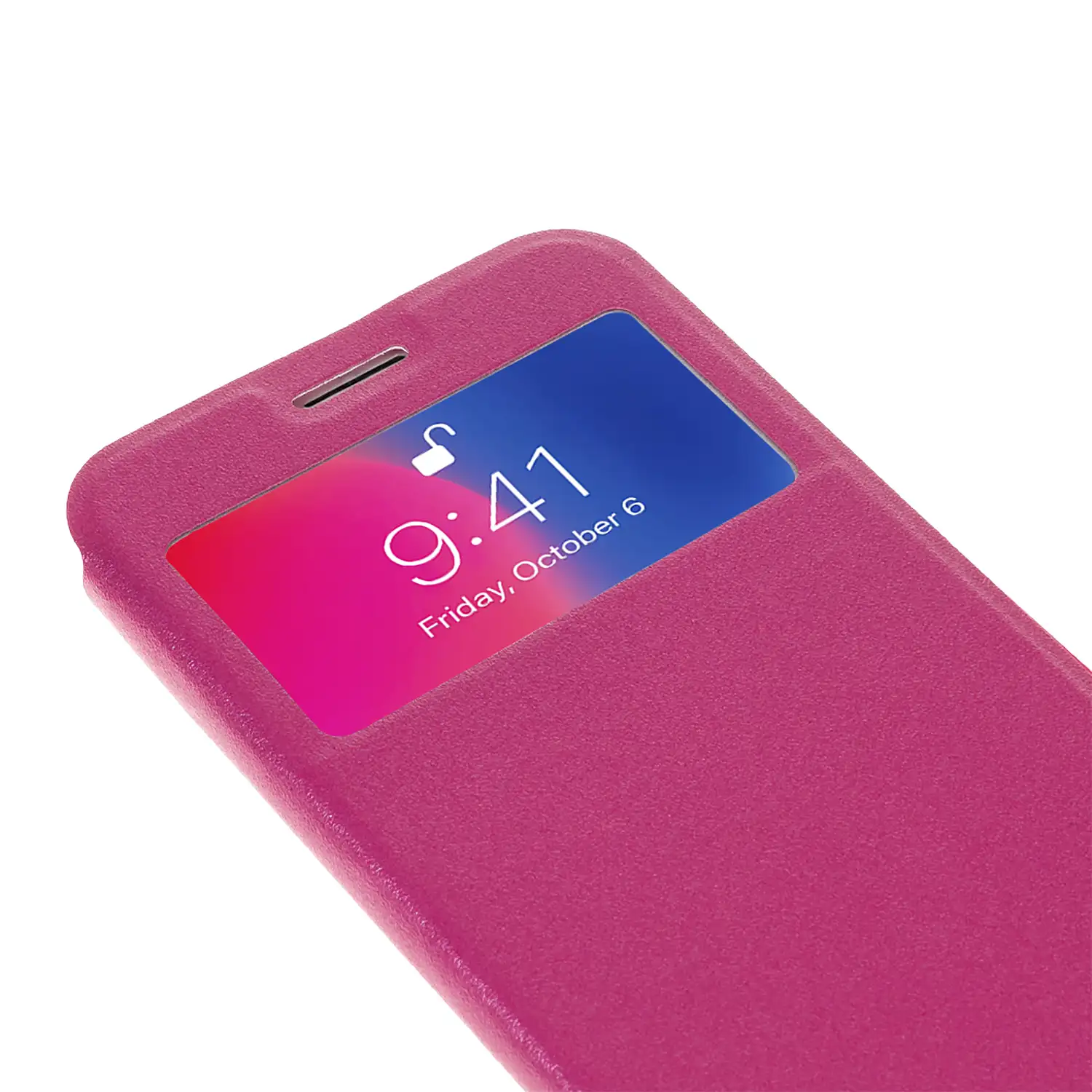 FUNDA LIBRO CON VENTANA CIERRE MAGNÉTICO IPHONE X