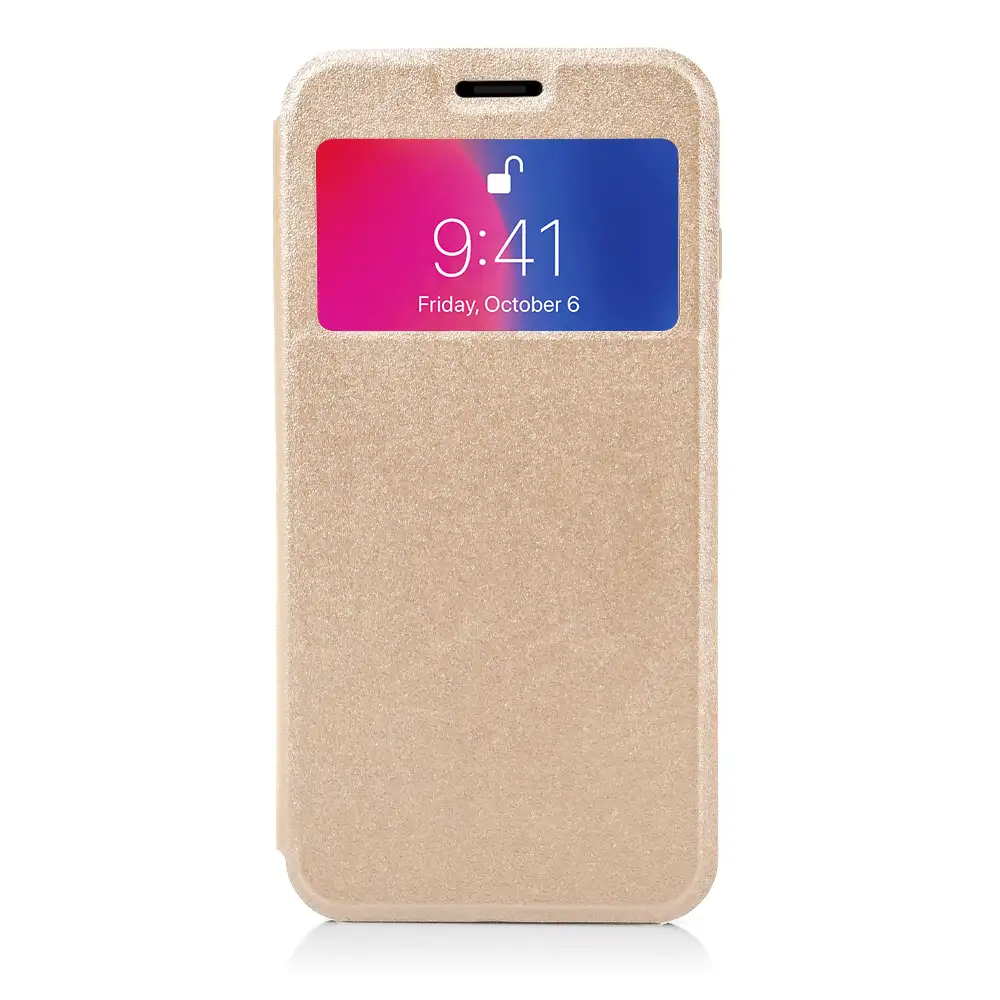 FUNDA LIBRO CON VENTANA CIERRE MAGNÉTICO IPHONE X