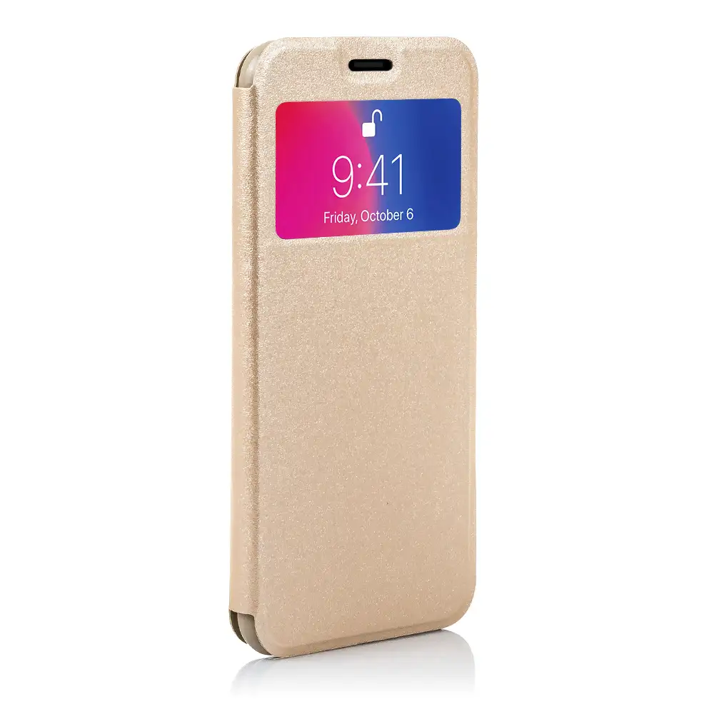 FUNDA LIBRO CON VENTANA CIERRE MAGNÉTICO IPHONE X