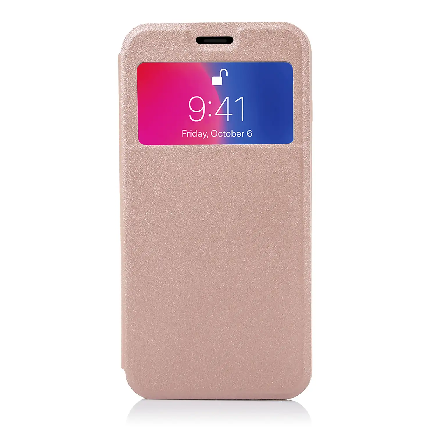 FUNDA LIBRO CON VENTANA CIERRE MAGNÉTICO IPHONE X