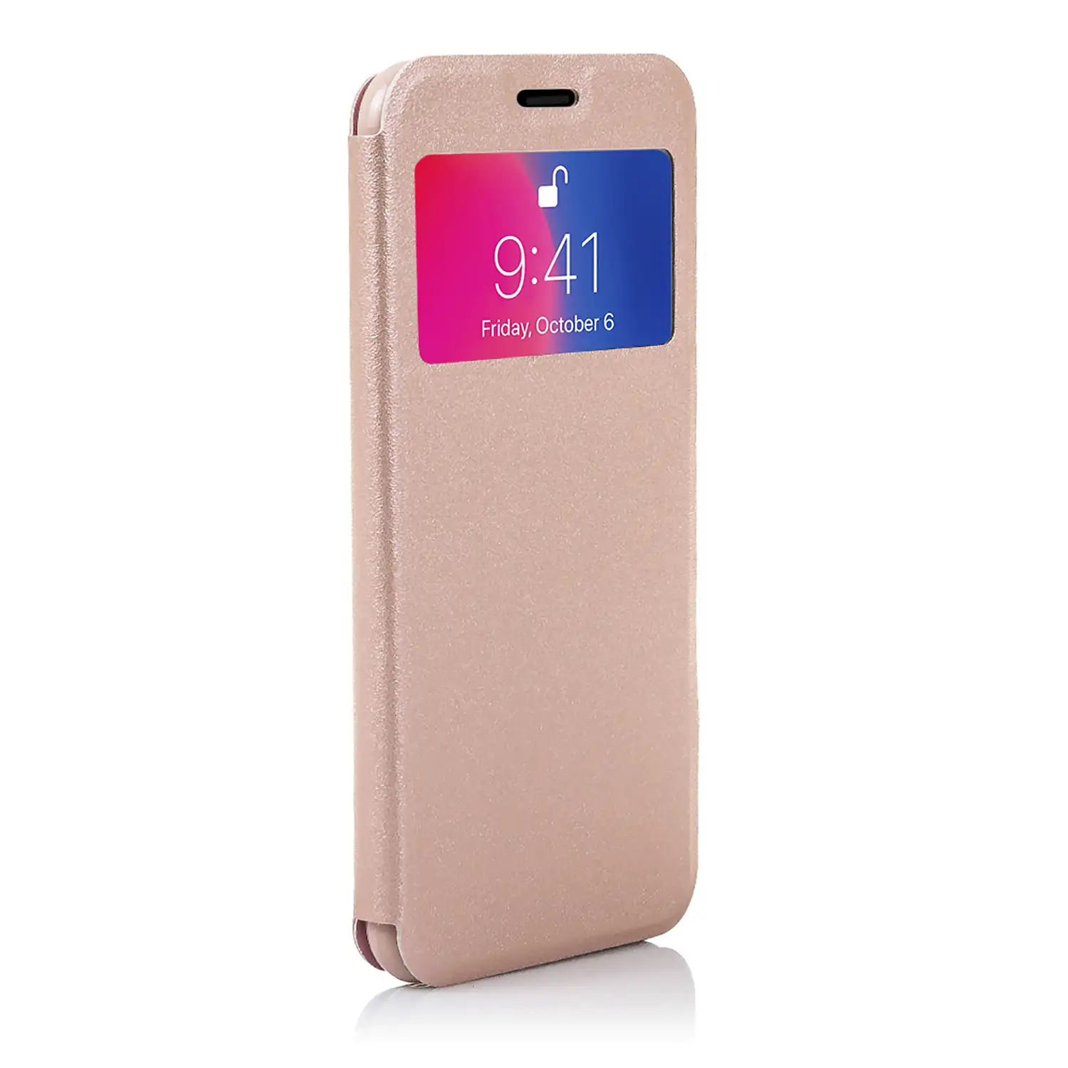 FUNDA LIBRO CON VENTANA CIERRE MAGNÉTICO IPHONE X