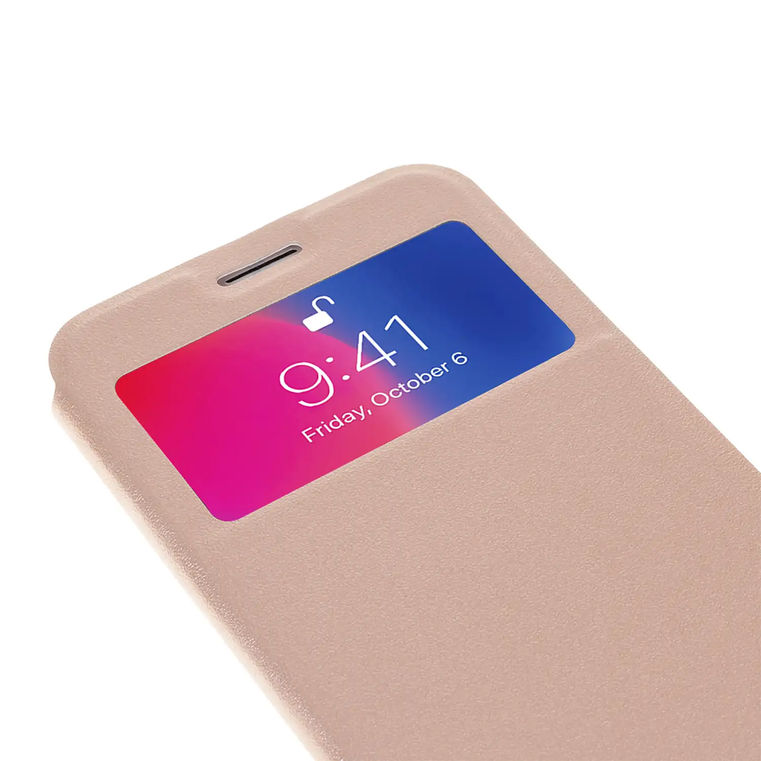 FUNDA LIBRO CON VENTANA CIERRE MAGNÉTICO IPHONE X