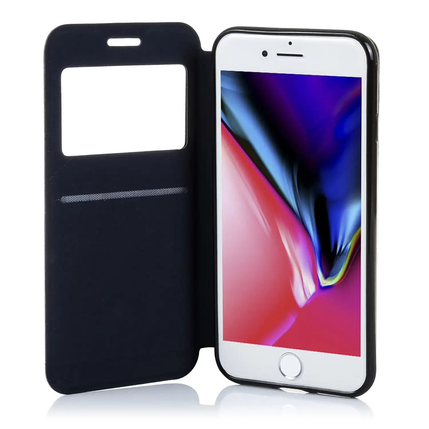 FUNDA LIBRO CON VENTANA CIERRE MAGNÉTICO IPHONE 7/ IPHONE 8