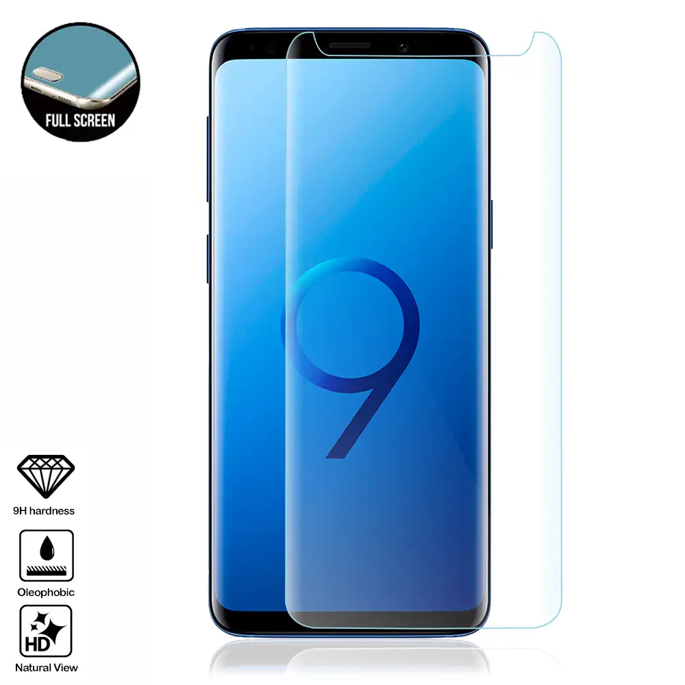 Protector de cristal templado de pantalla completa curvado 4D para Samsung S9