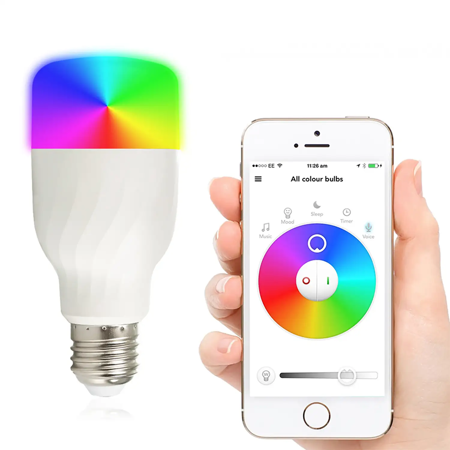 Bombilla inteligente con colores RGB y control a distancia