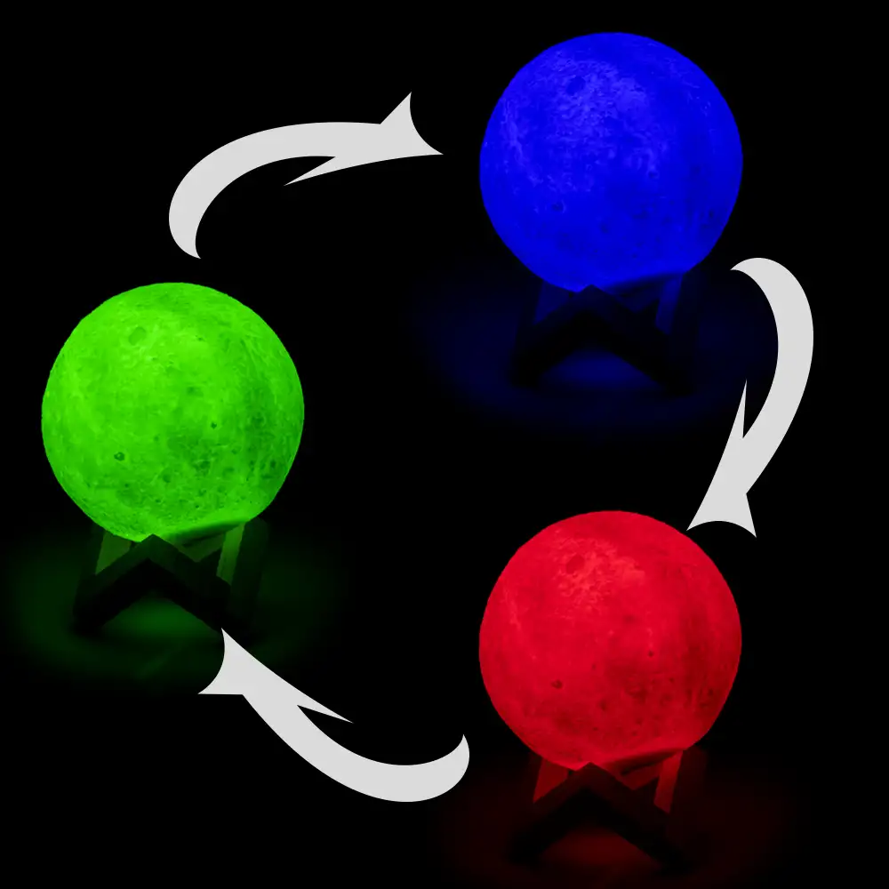 Lámpara lunar Moon Light multicolor con mando a distancia y modos de iluminación 10 cms.