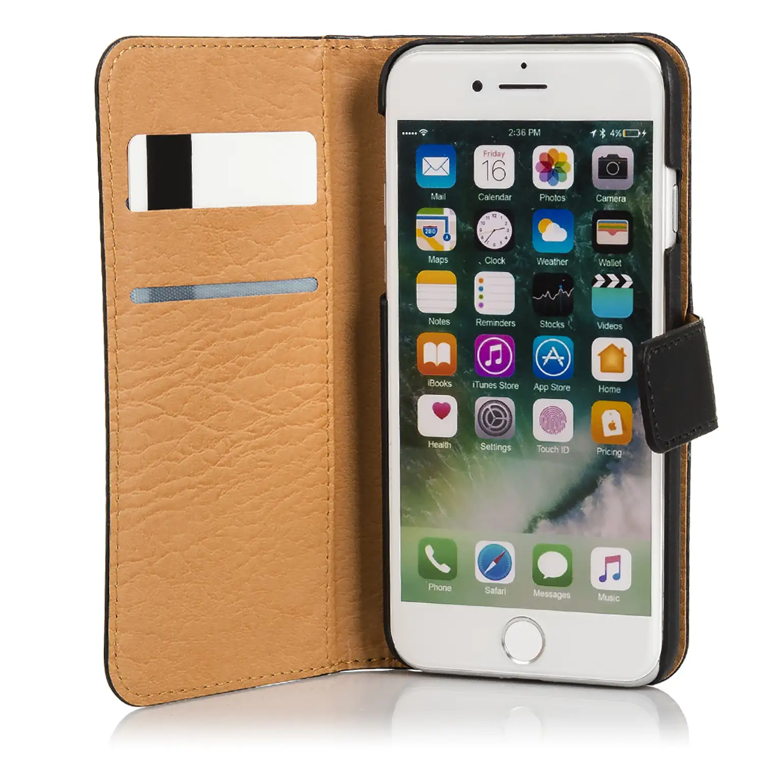 Funda tipo libro de piel sintética para iPhone 7/8