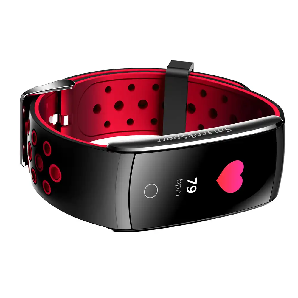 Brazalete inteligente AK-Q8S bluetooth con pantalla a color, sumergible, podómetro, monitor cardíaco y de presión sanguínea para iOS y Android