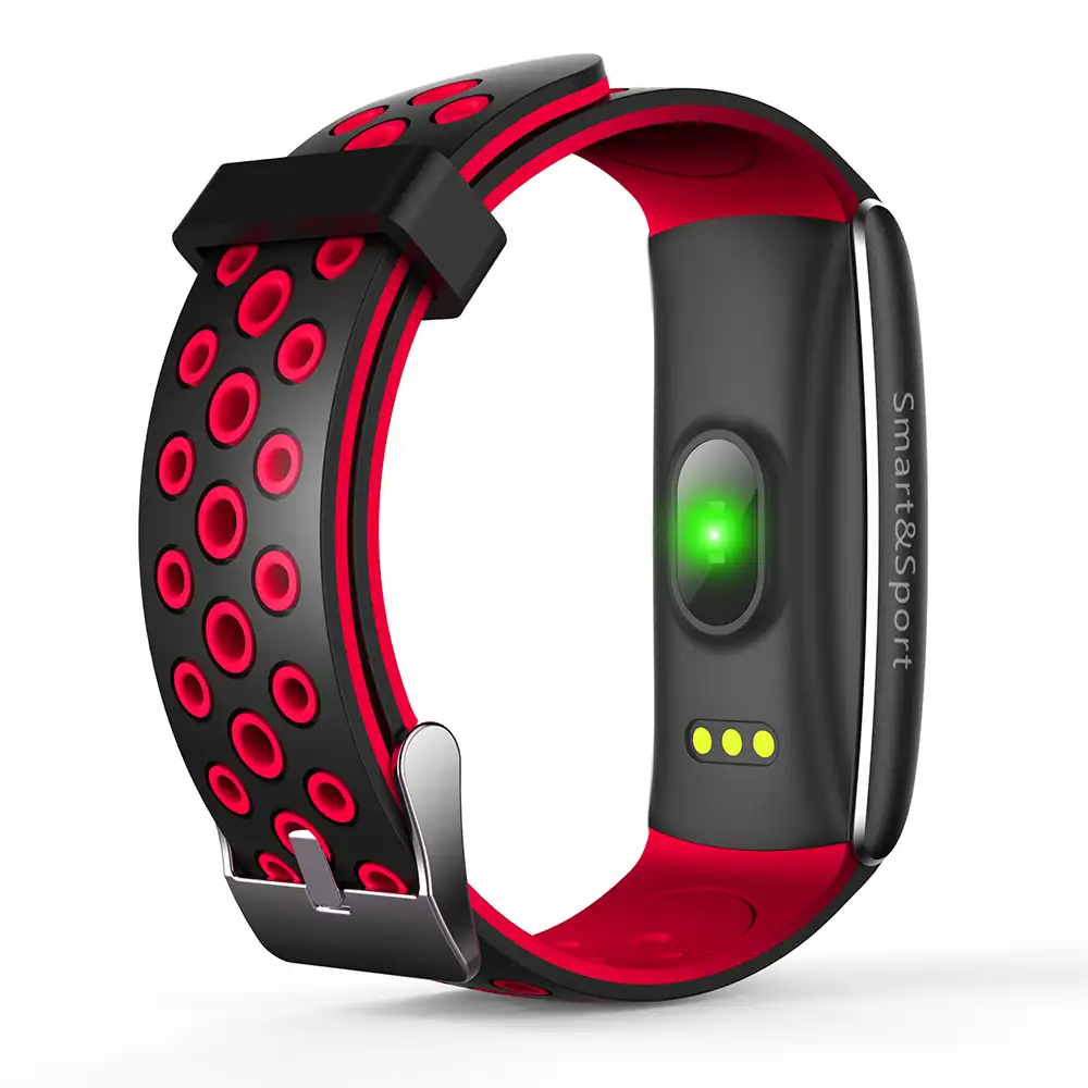 Brazalete inteligente AK-Q8S bluetooth con pantalla a color, sumergible, podómetro, monitor cardíaco y de presión sanguínea para iOS y Android