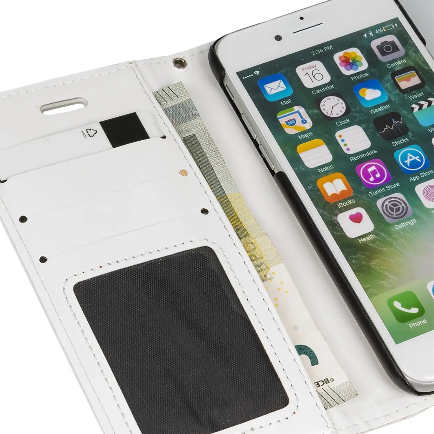Funda tipo libro de piel sintética con cierre magnético para iPhone 7/8