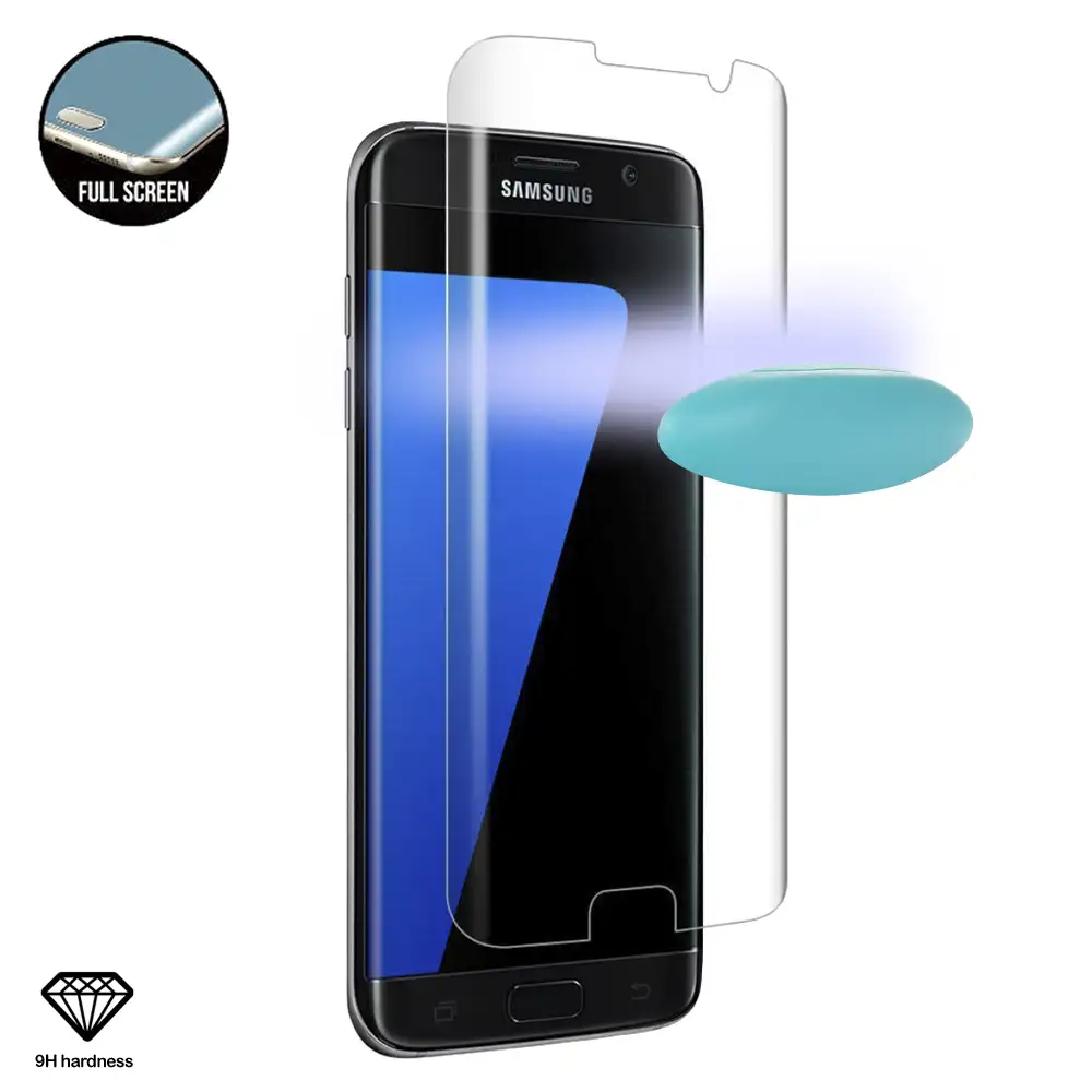 Protector de cristal templado Premium de pantalla completa curva 4D con accesoriOS de instalación para Samsung S7 Edge