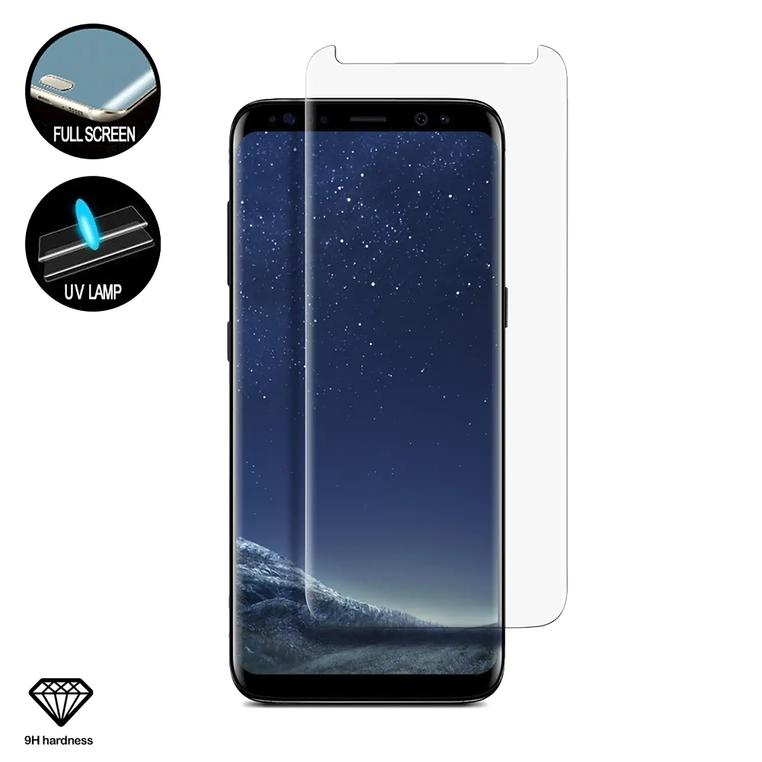 Protector de cristal templado Premium de pantalla completa curva 4D con accesoriOS de instalación para Samsung S8