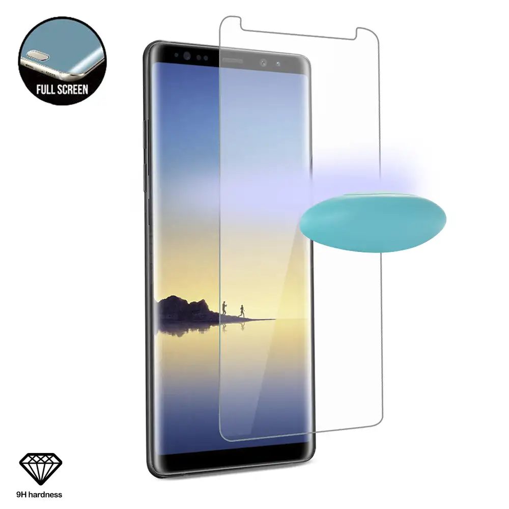 Protector de cristal templado Premium de pantalla completa curva 4D con accesoriOS de instalación para Samsung Note 8