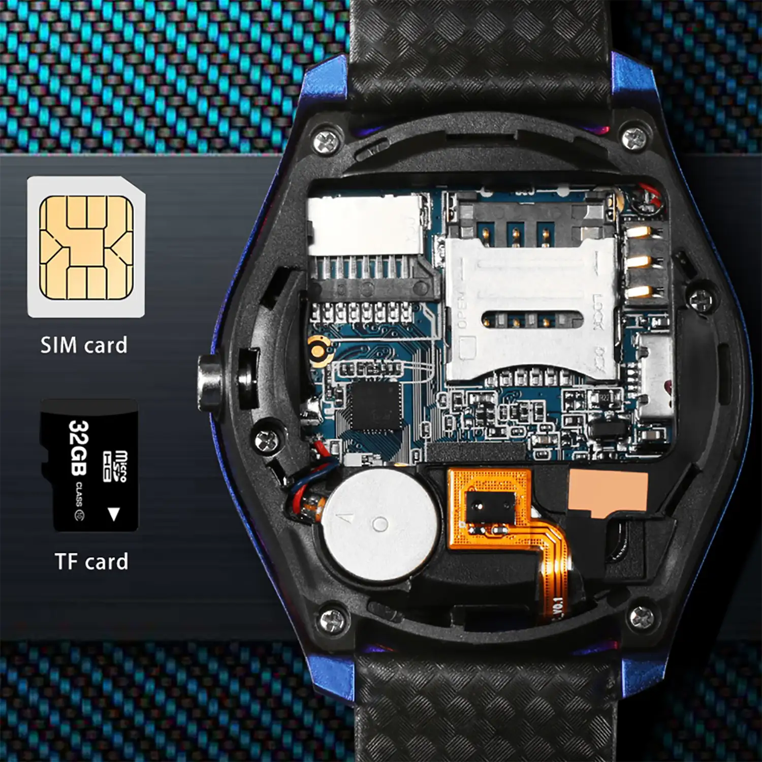 Smartwatch V10 con cámara, monitor cardíaco, posibilidad de Sim y micro SD