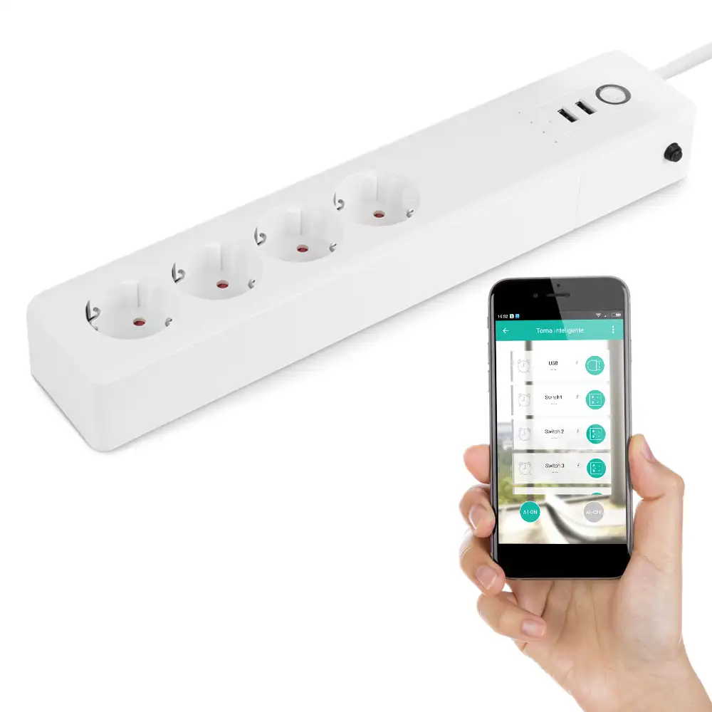 Enchufe inteligente con control remoto WiFi, compatible con Amazon Alexa y Google Home