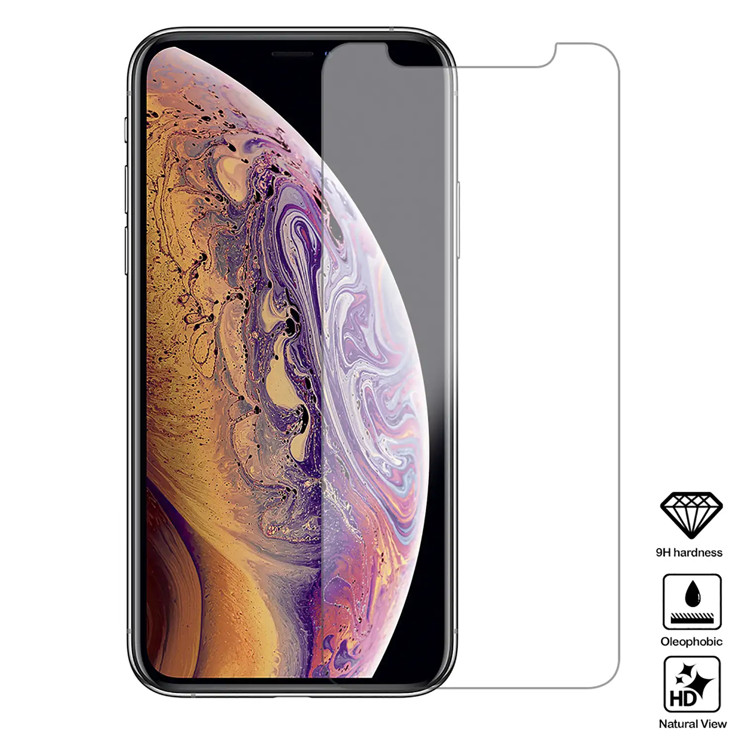 Protector de pantalla de cristal templado 2.5D para iPhone X / XS / 11 Pro