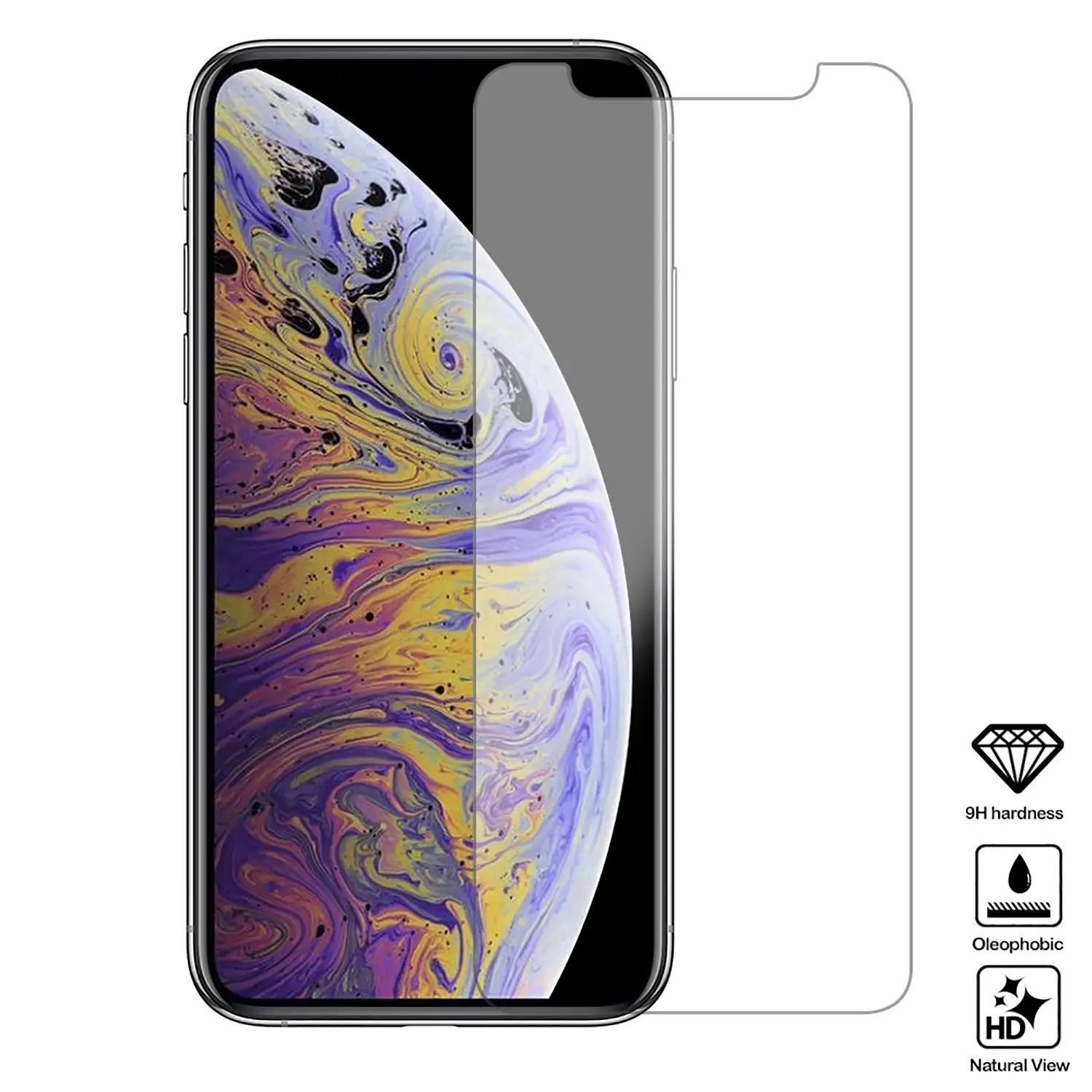 Protector de pantalla de cristal templado 2.5D para iPhone XS Max / 11 Pro Max