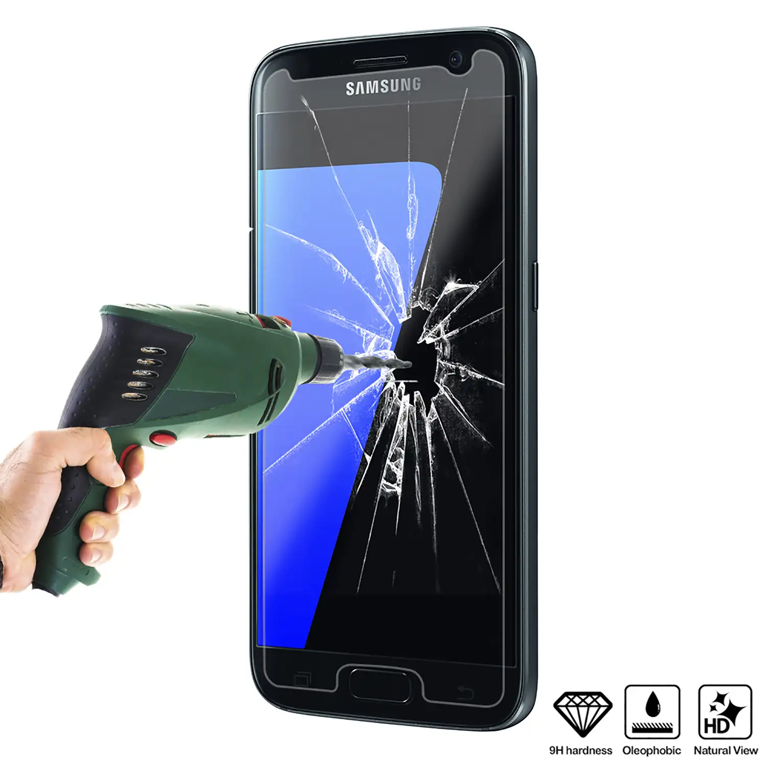 Protector de pantalla de cristal templado 2.5D para Samsung S7