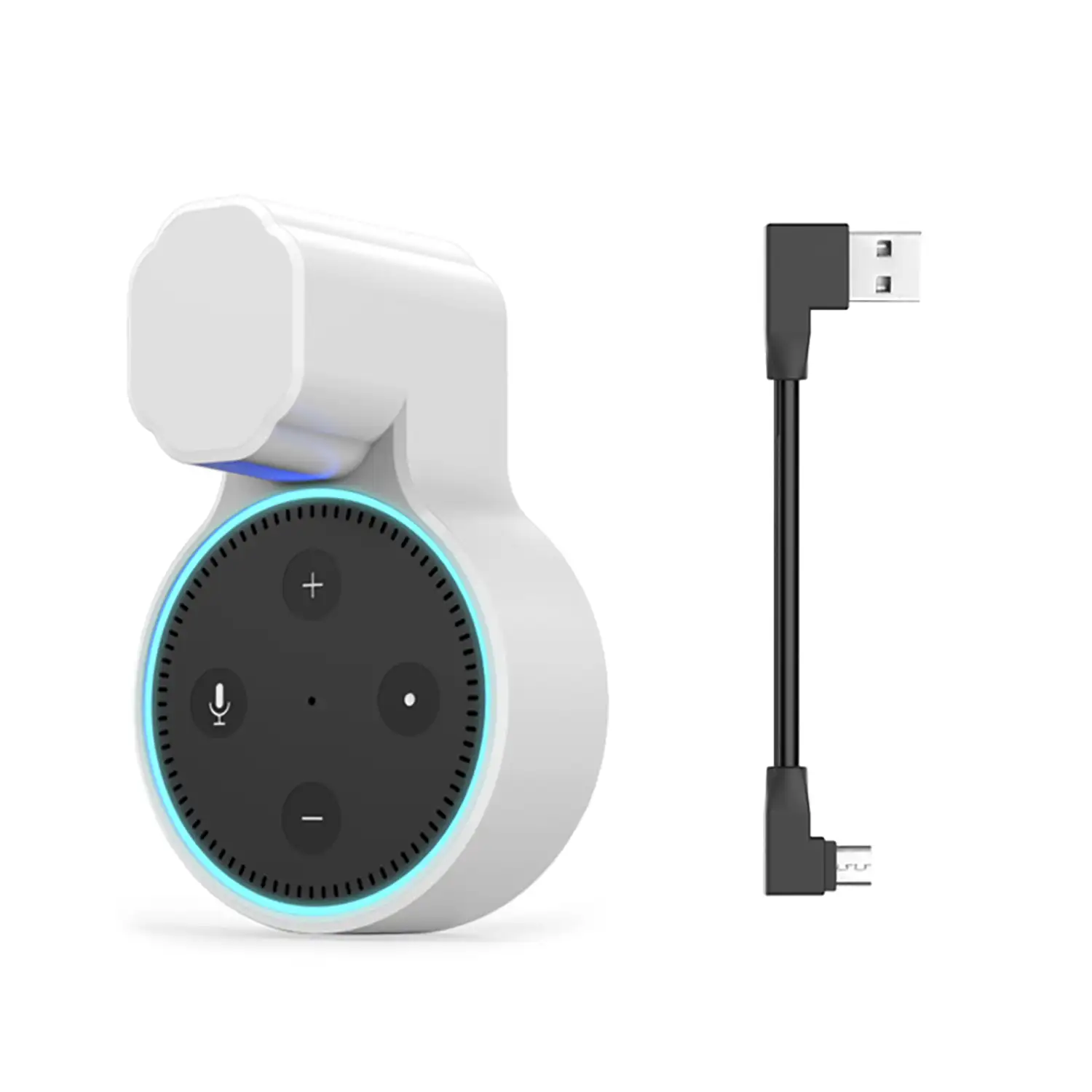 Soporte de pared para Amazon Echo Dot (Gen 2) con cable incorporado