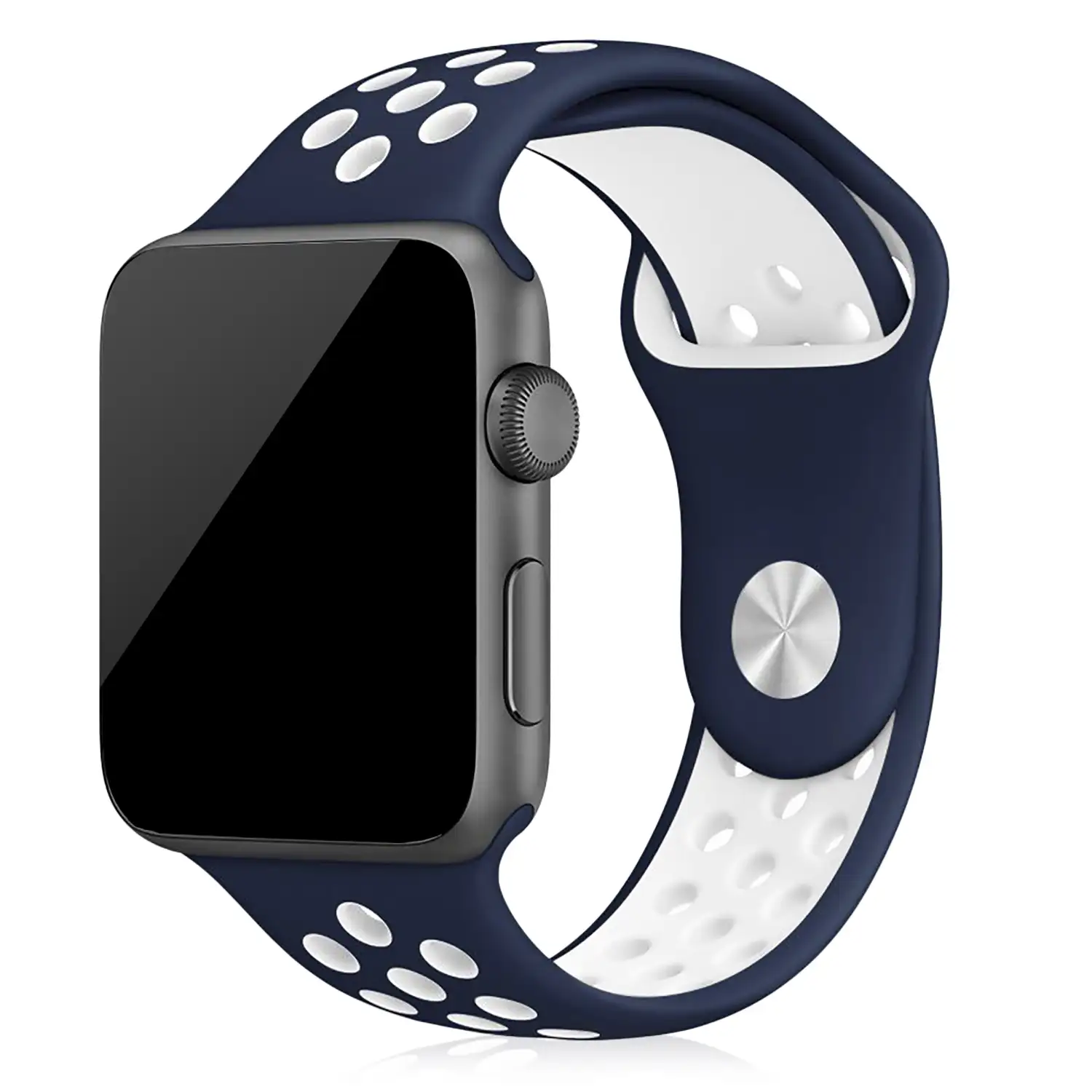 Correa deportiva de silicona Compatible con Apple Watch de: 42/44/45/49mm Talla S/M