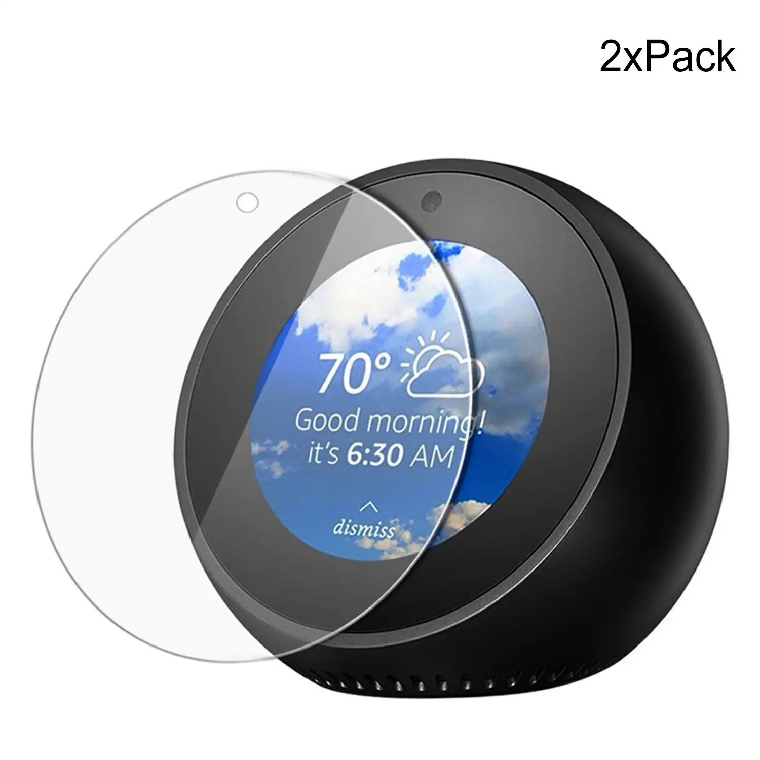 2 Protectores de pantalla de cristal para Amazon Echo Spot