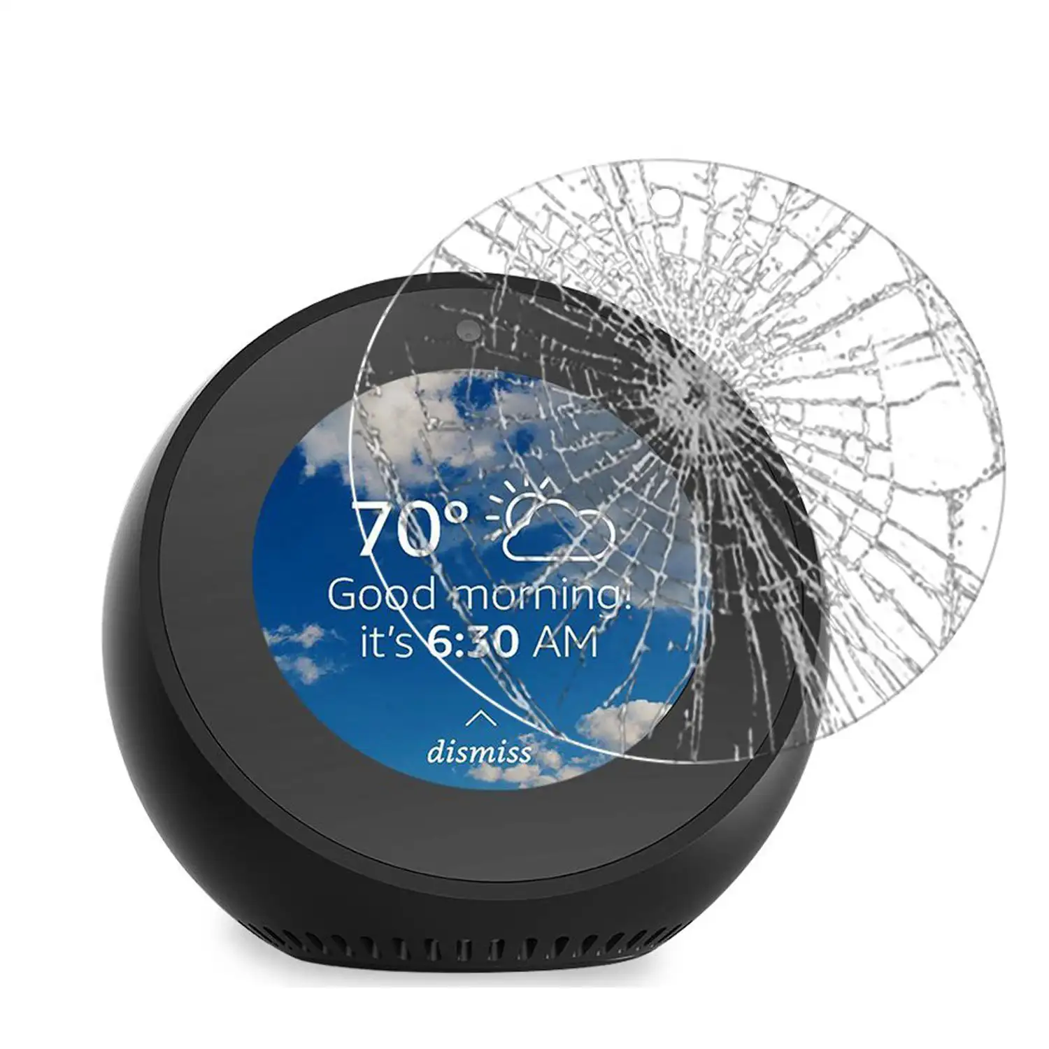 2 Protectores de pantalla de cristal para Amazon Echo Spot