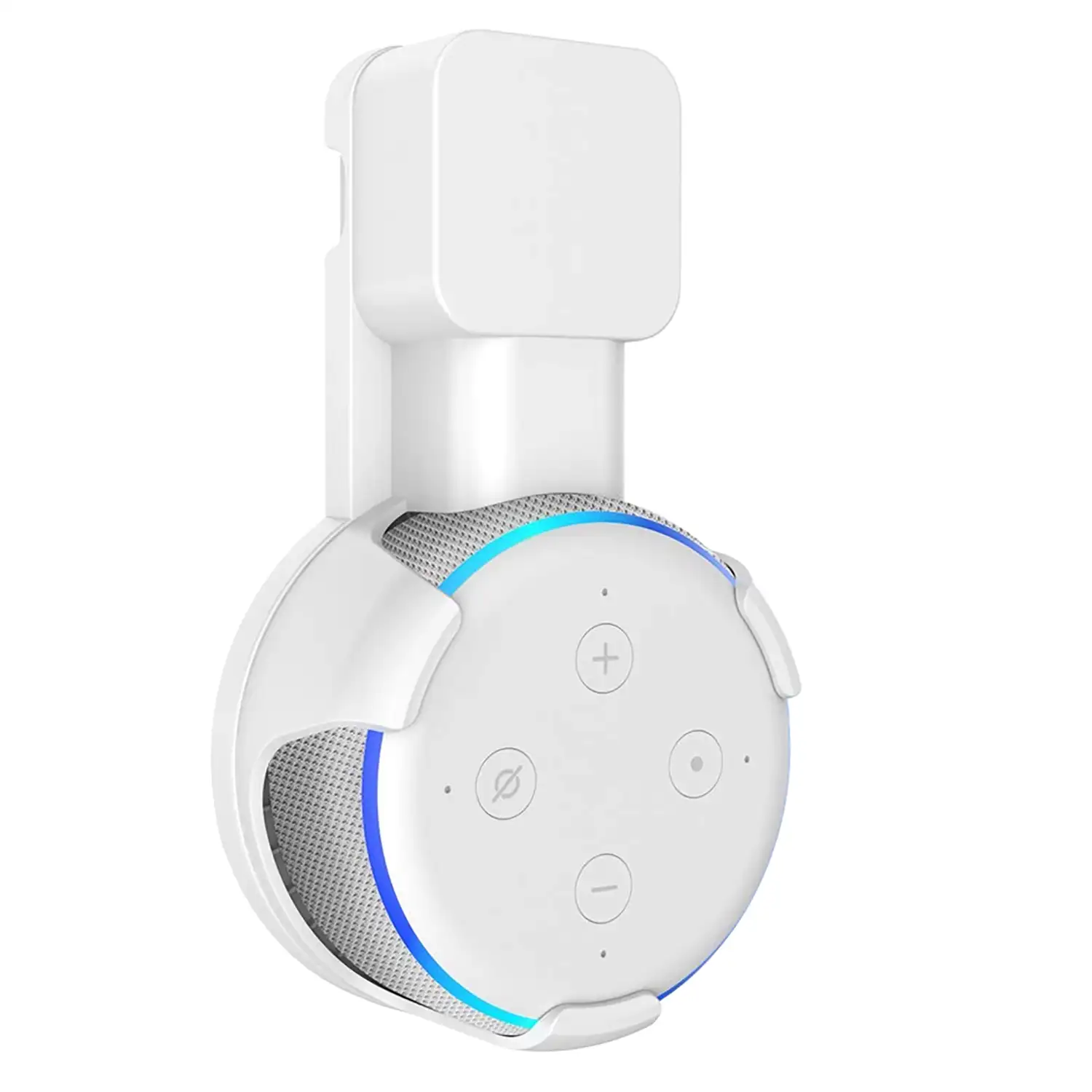 Soporte de enchufe para Amazon Echo Dot (Gen 3) con cable y cargador oculto