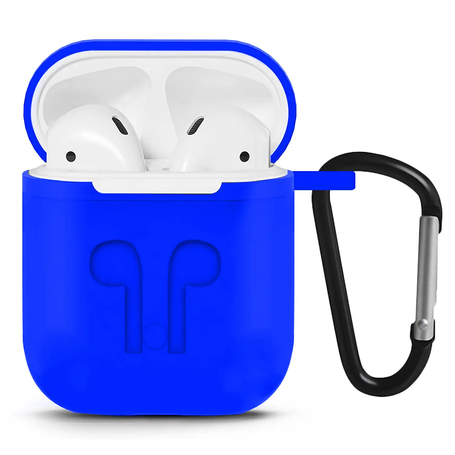 Funda de silicona para base de carga de AirPods, con mosquetón