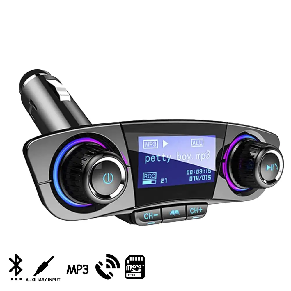 Manos libres Bluetooth BT06 para coche con transmisor FM y pantalla de 1,3 pulgadas