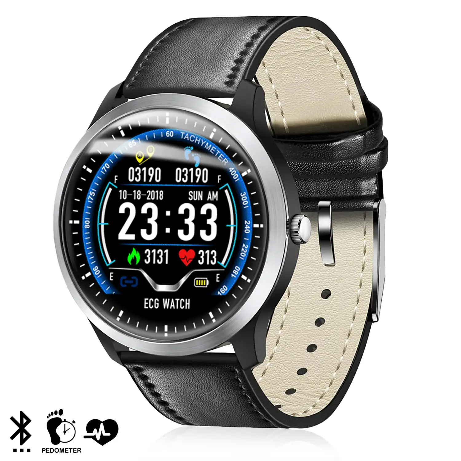 Smartwatch N58 con monitor cardíaco y notificaciones para iOS y Android