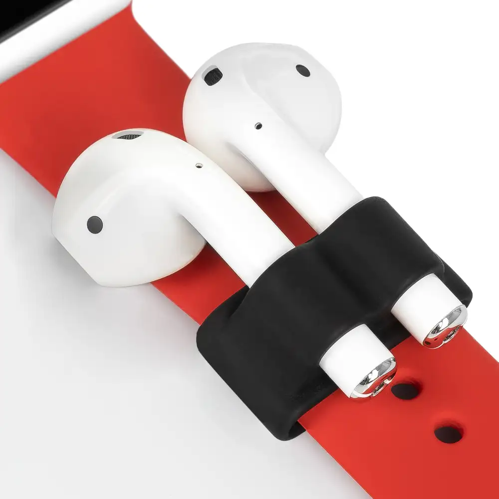 Pack de accesorios para Airpods, con funda para base de carga, mosquetón, almohadillas, correa y enganche para el reloj