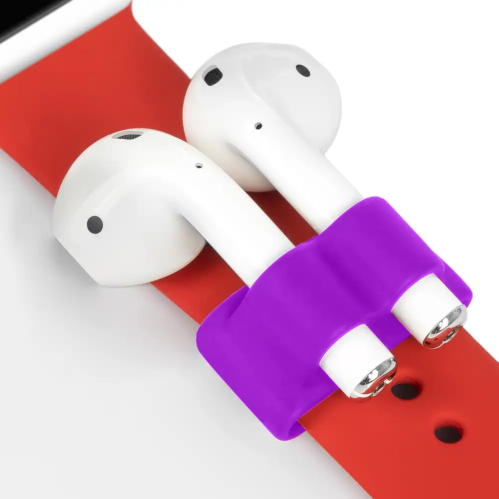 Pack de accesorios para Airpods, con funda para base de carga, mosquetón, almohadillas, correa y enganche para el reloj