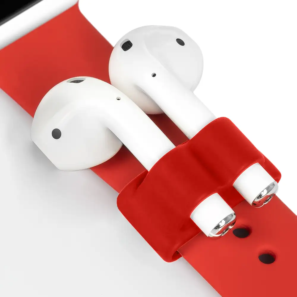 Pack de accesorios para Airpods, con funda para base de carga, mosquetón, almohadillas, correa y enganche para el reloj