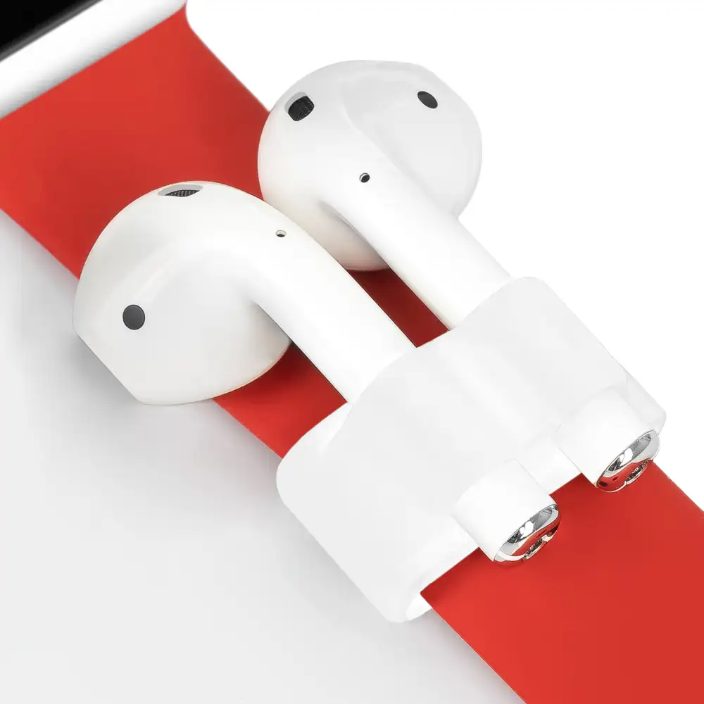 Pack de accesorios para Airpods, con funda para base de carga, mosquetón, almohadillas, correa y enganche para el reloj