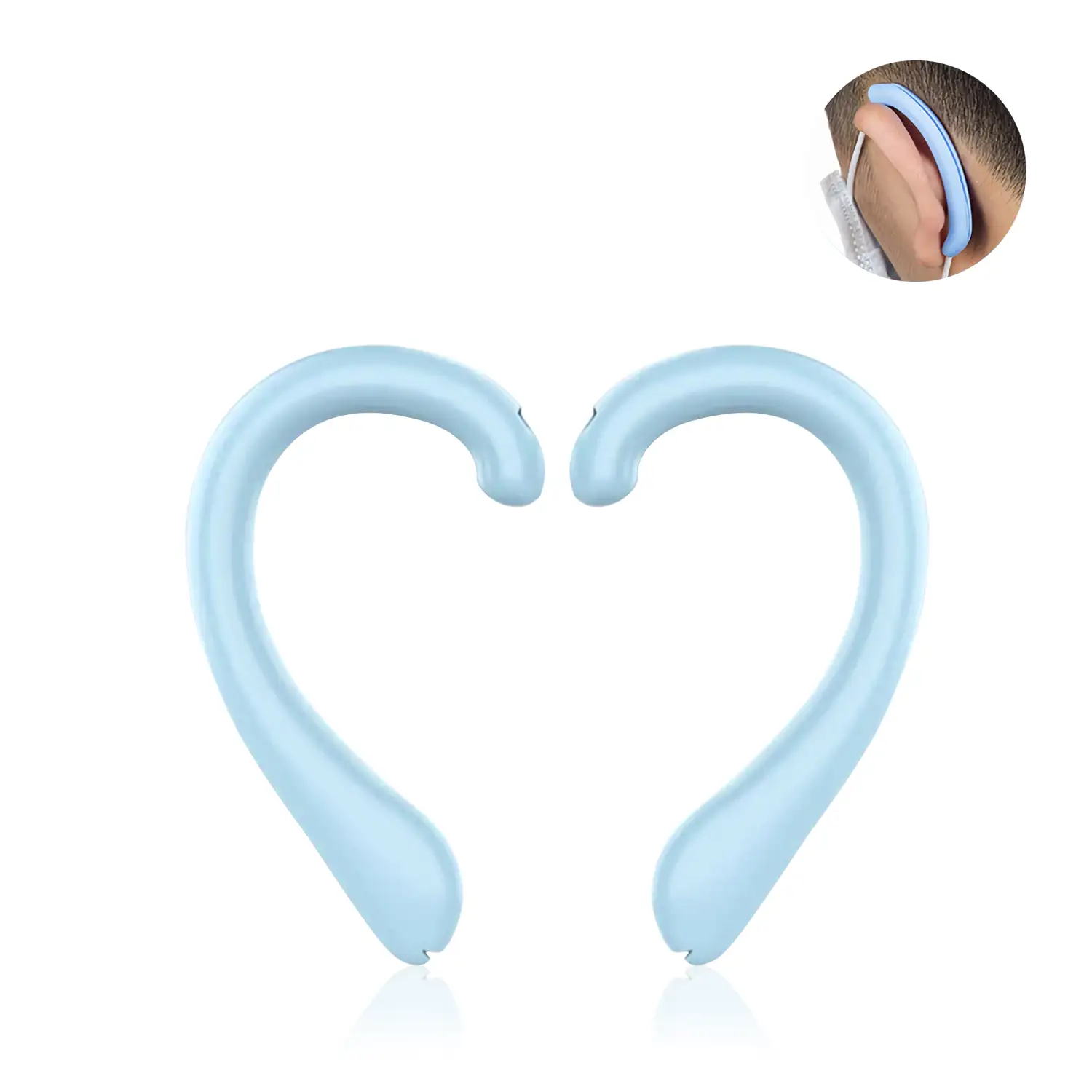 Protector de oreja para mascarillas, de silicona quirúrgica