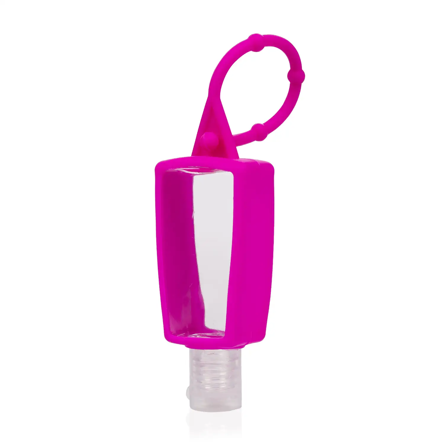 Llavero botella higienizante de manos alcohol rellenable 30ml de silicona con colgante