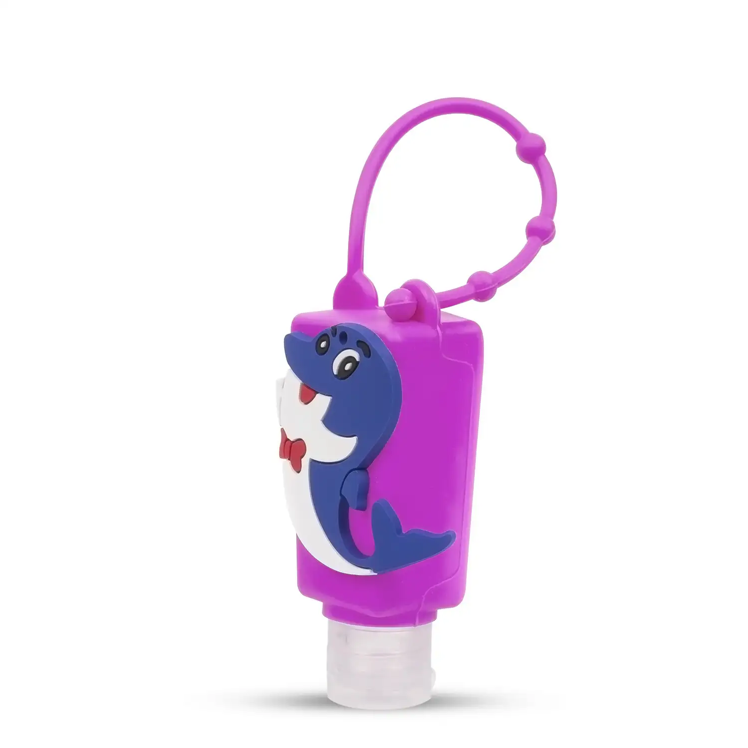 Llavero Botella higienizante de manos alcohol rellenable 30ml. Diseño delfín.