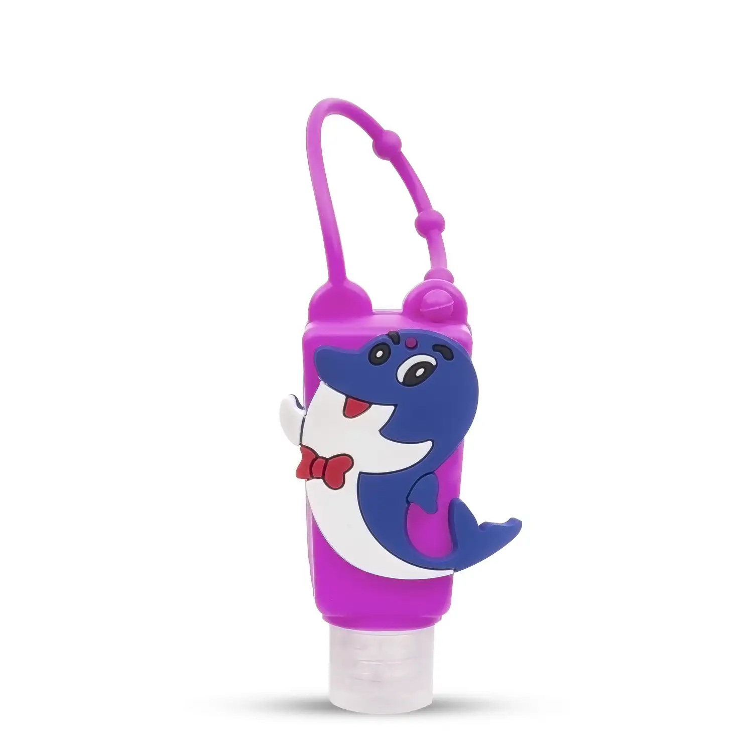 Llavero Botella higienizante de manos alcohol rellenable 30ml. Diseño delfín.