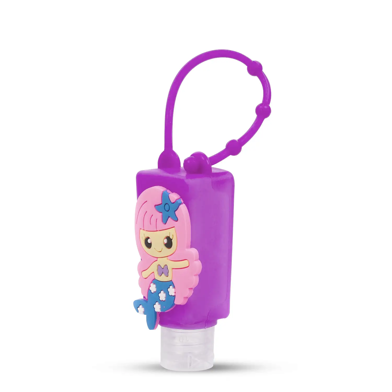 Llavero Botella higienizante de manos alcohol rellenable 30ml. Diseño sirena.