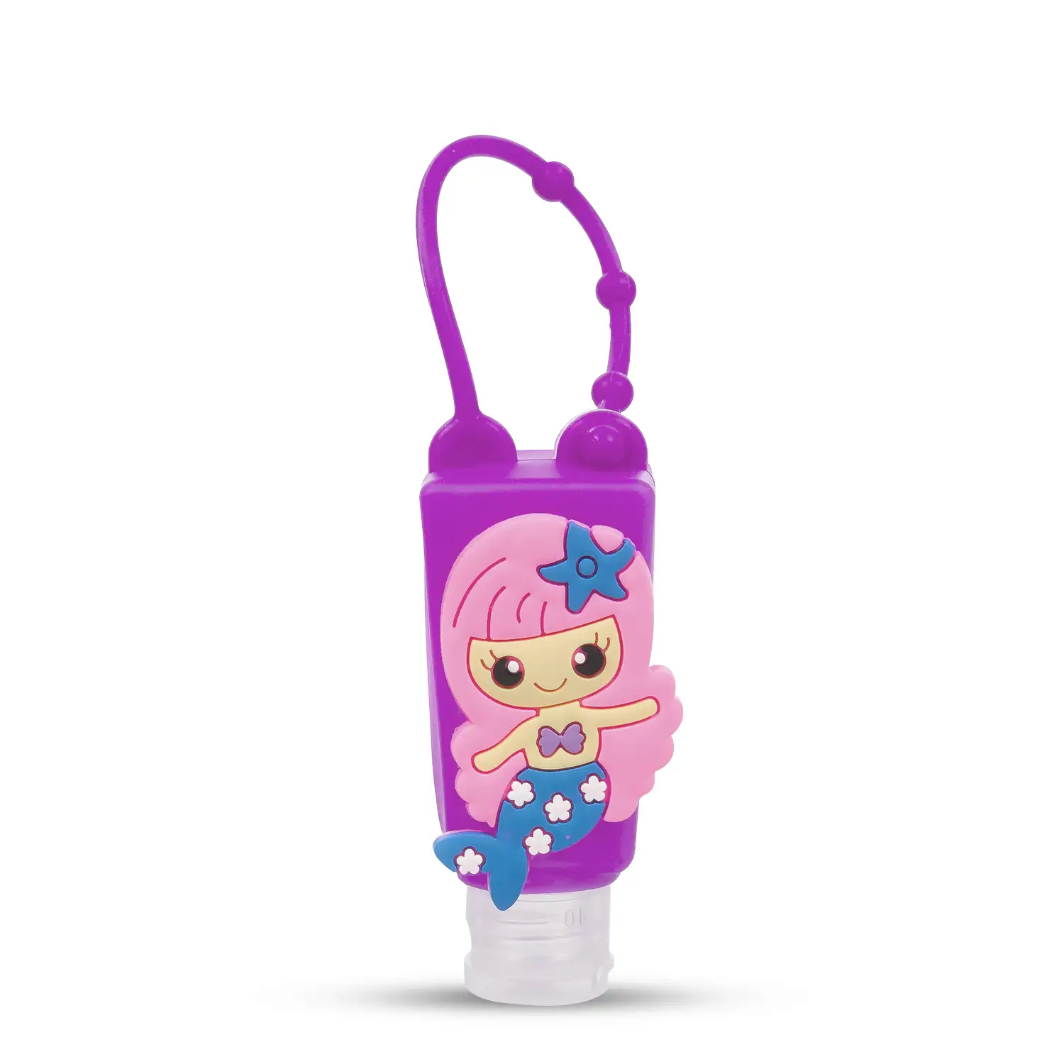 Llavero Botella higienizante de manos alcohol rellenable 30ml. Diseño sirena.