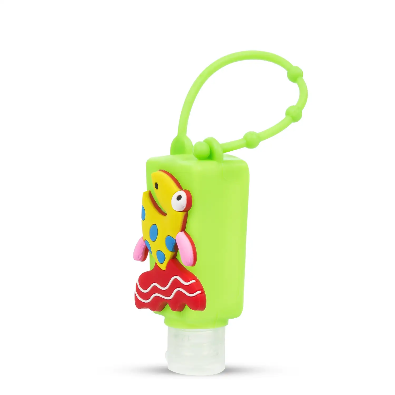 Llavero Botella higienizante de manos alcohol rellenable 30ml. Diseño pez.