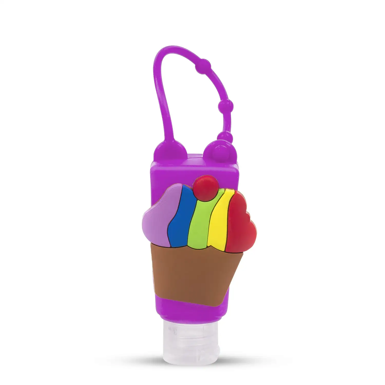 Llavero Botella higienizante de manos alcohol rellenable 30ml. Diseño pastel.