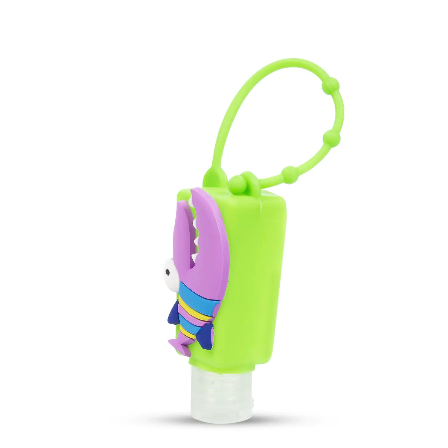 Llavero Botella higienizante de manos alcohol rellenable 30ml. Diseño tiburón.