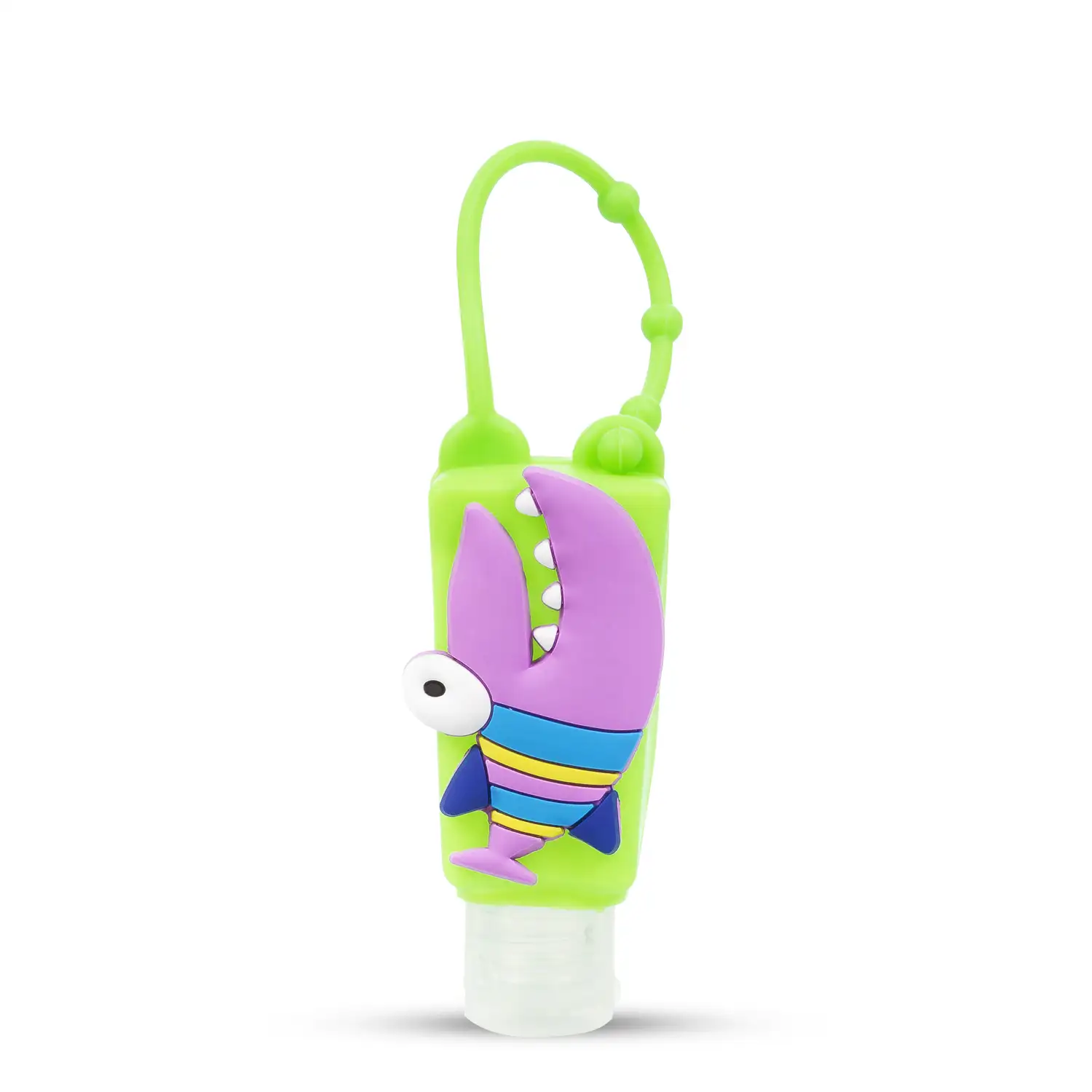 Llavero Botella higienizante de manos alcohol rellenable 30ml. Diseño tiburón.