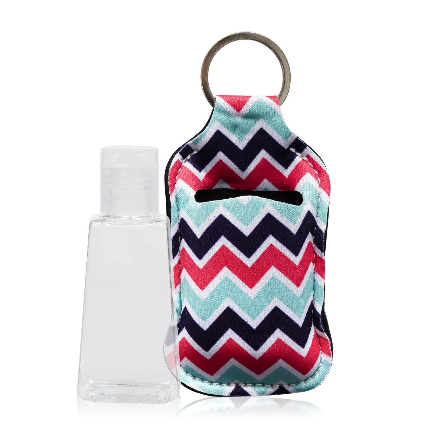 Llavero botella higienizante de manos alcohol rellenable 30ml tejido diseño Cresta.