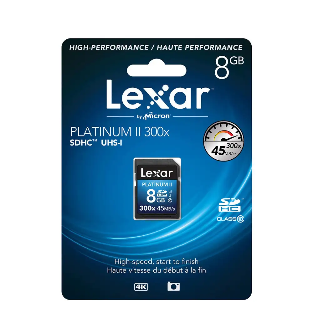 Lexar 8GB 300X SDHC Card CLASE 10 45MB