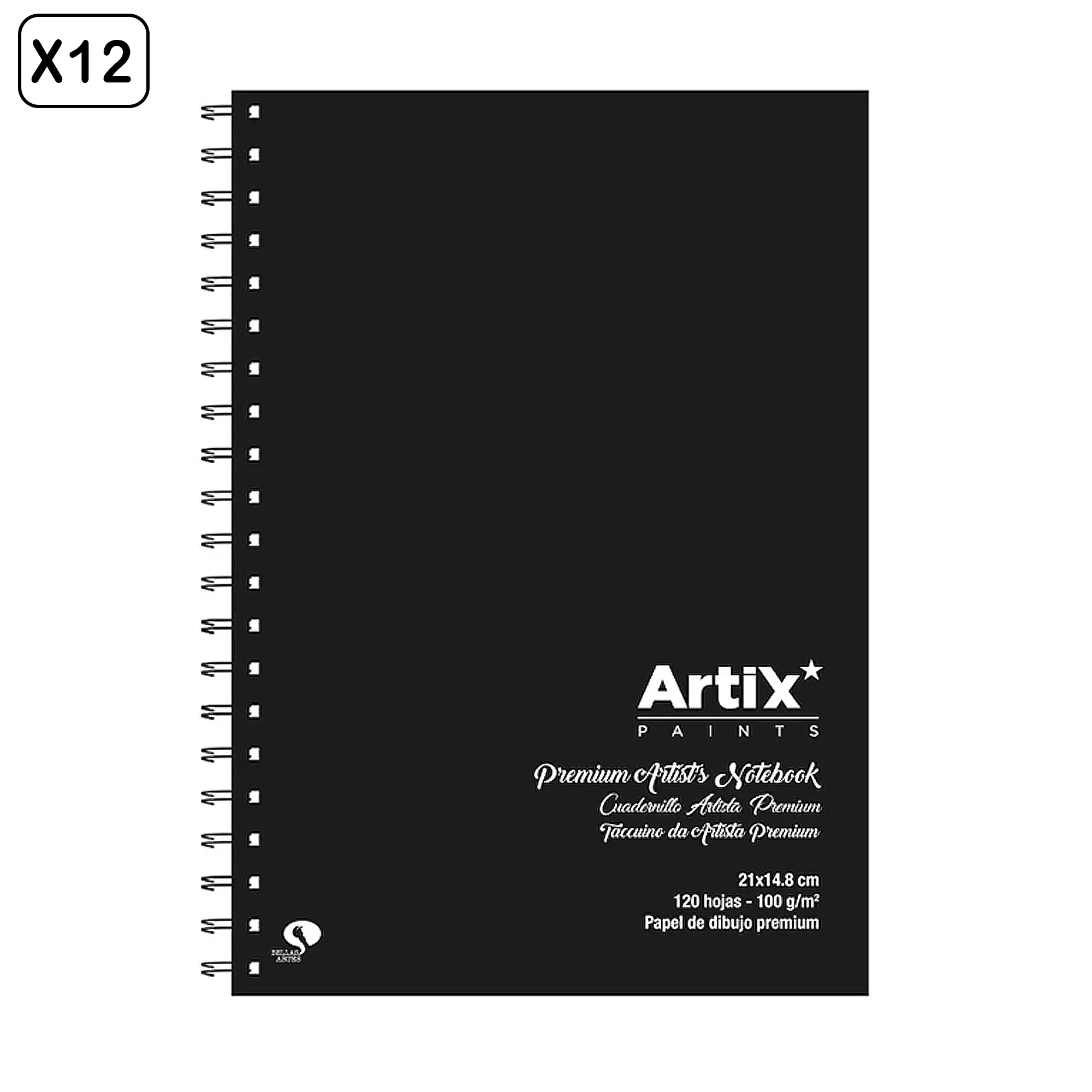 PACK 12 Uds. CUADERNILLO ARTISTA PREMIUM A5 120 HOJAS